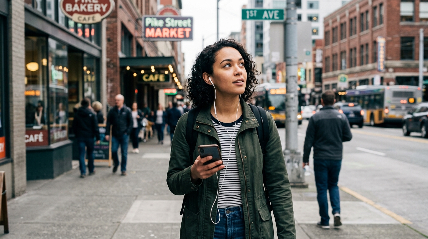 A close-up of a person walking on a sidewalk, demonstrating