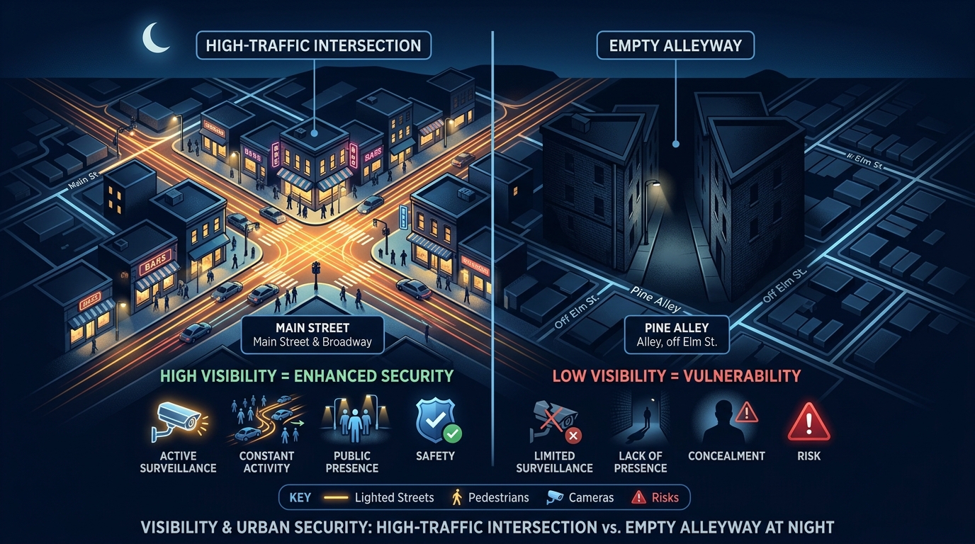 A conceptual, stylized graphic of a city map grid highlighting