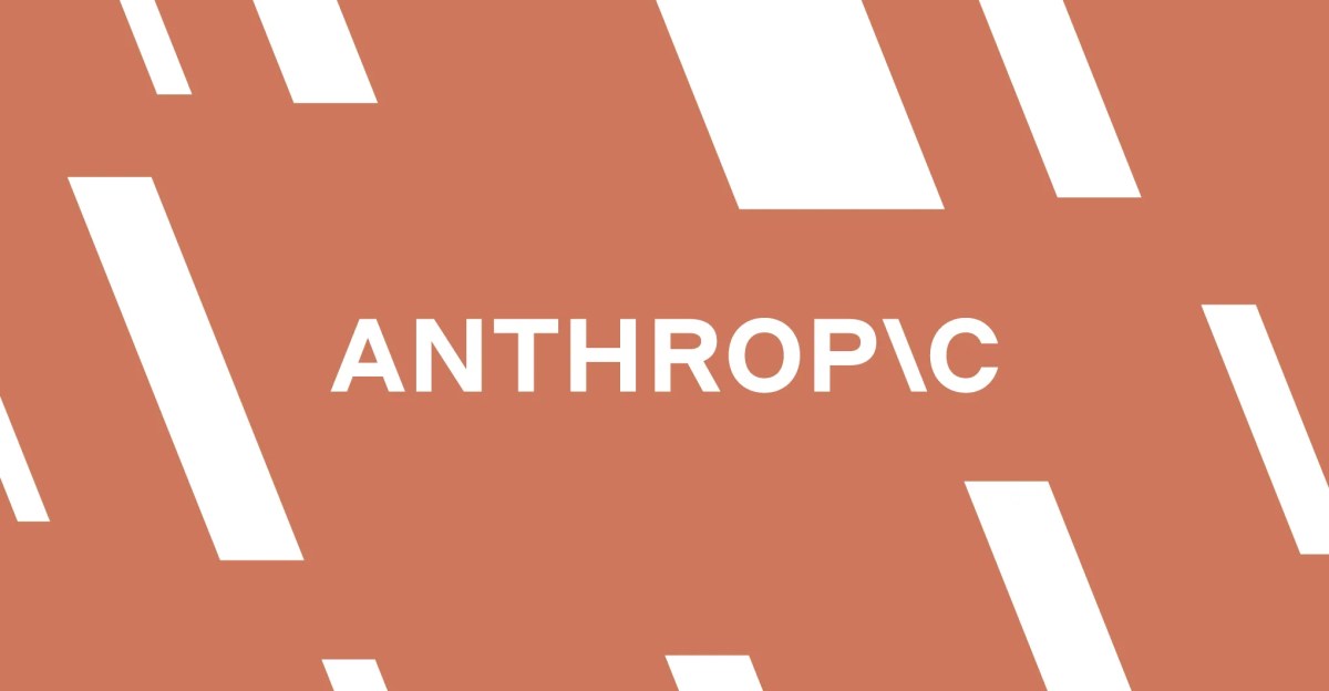 Anthropic logo on an orange background.