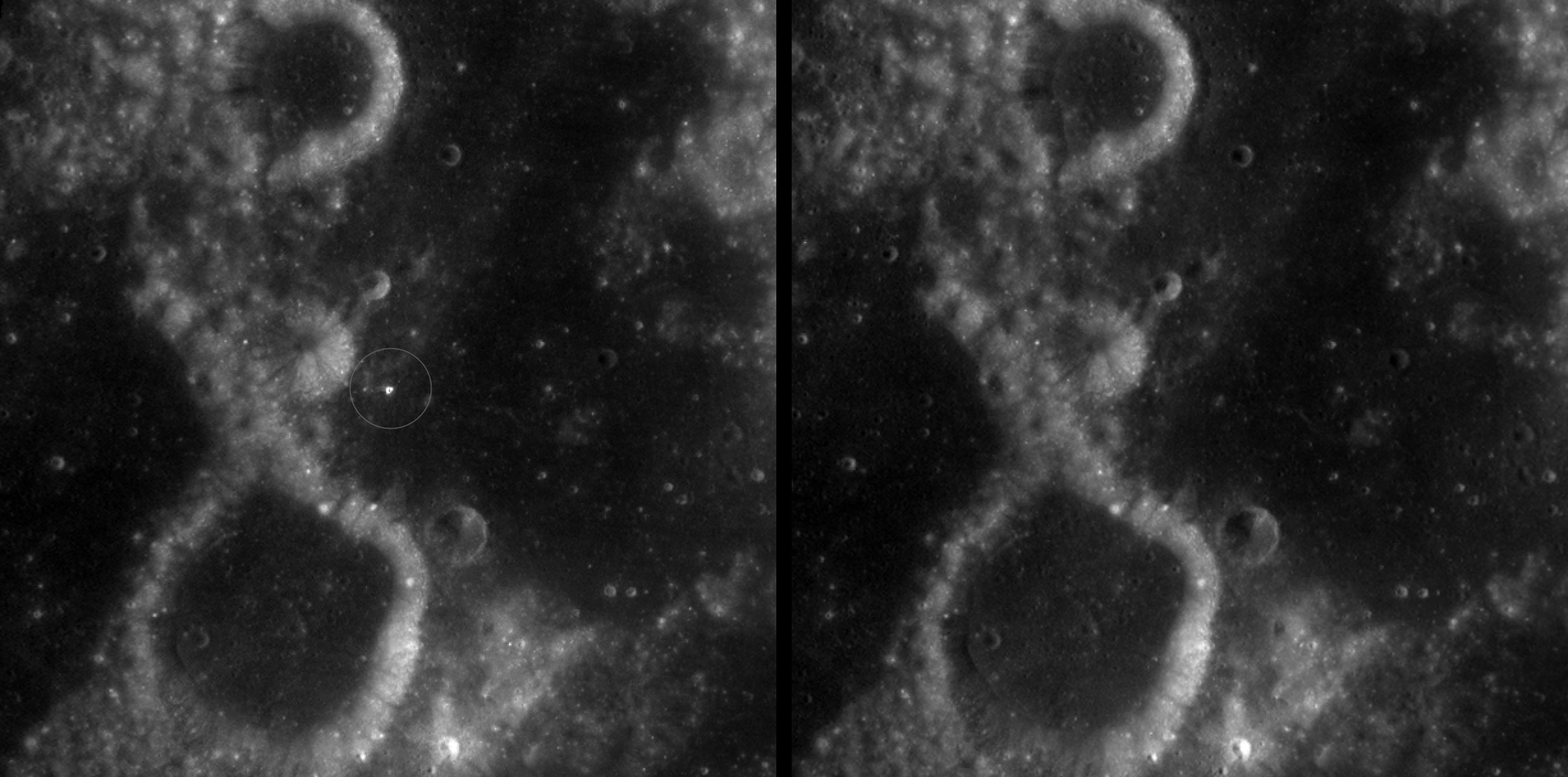 Two nearly identical black-and-white images appear side by side, separated by a