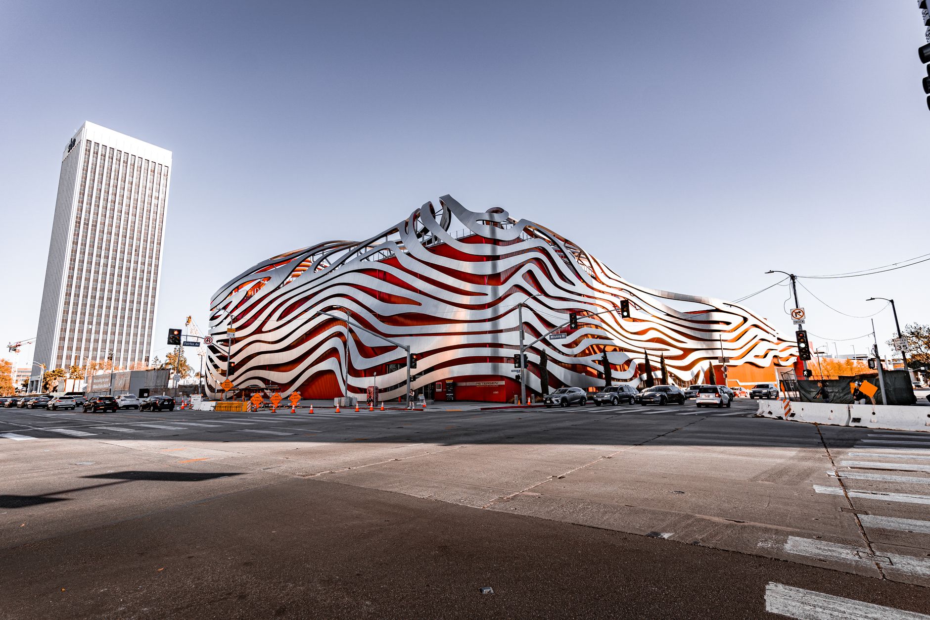 Captivating view of the Petersen Automotive Museum in Los Angeles, showcasing its