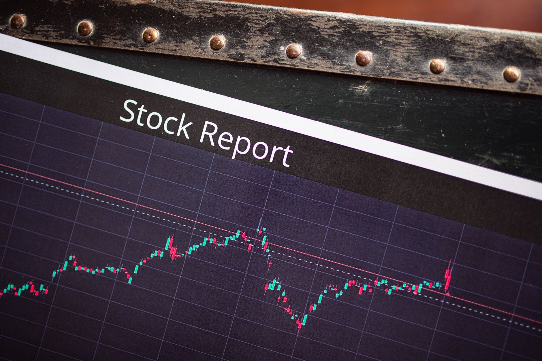 Detailed view of a stock report displaying a market performance graph with