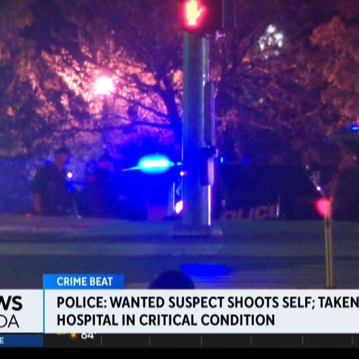 Reno Police say a wanted suspect shot himself during a response Friday