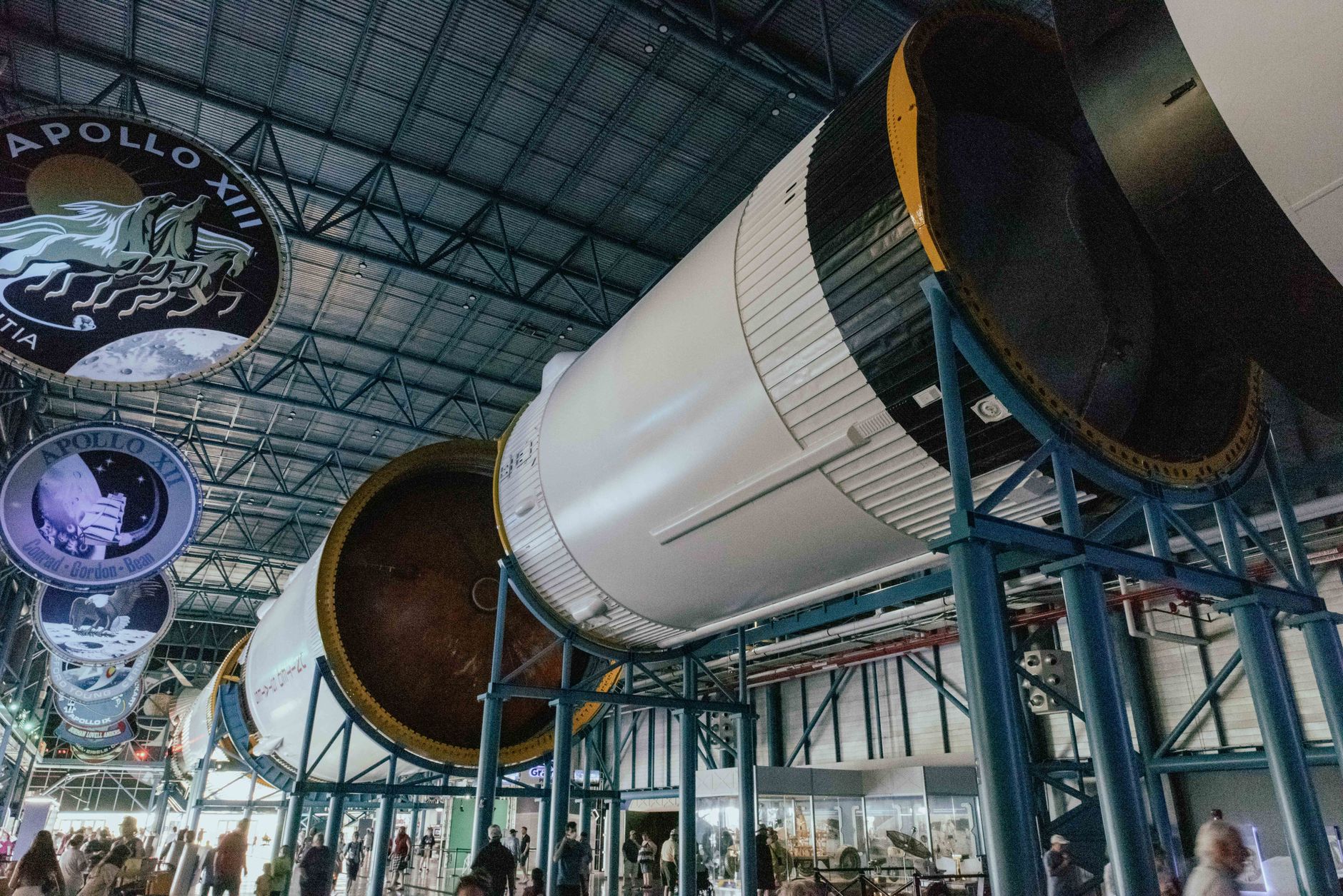 Explore the Saturn V rocket exhibit at the Kennedy Space Center showcasing