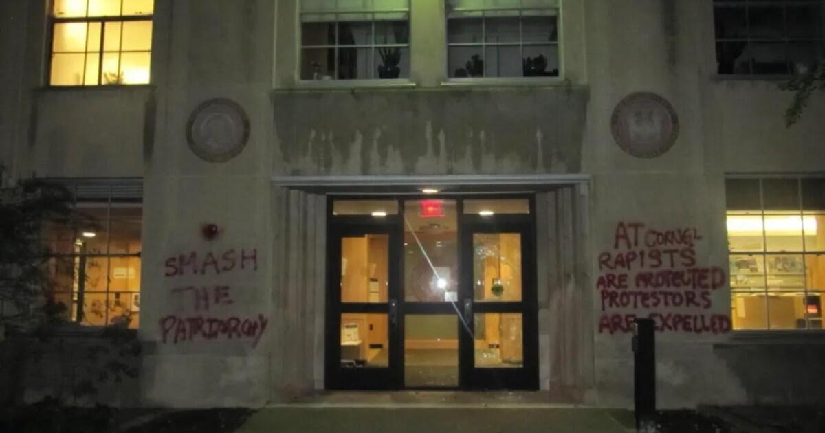 Activists Smash Day Hall Door, Spray-Paint Messages Over Cornell Gang Rape Allegations