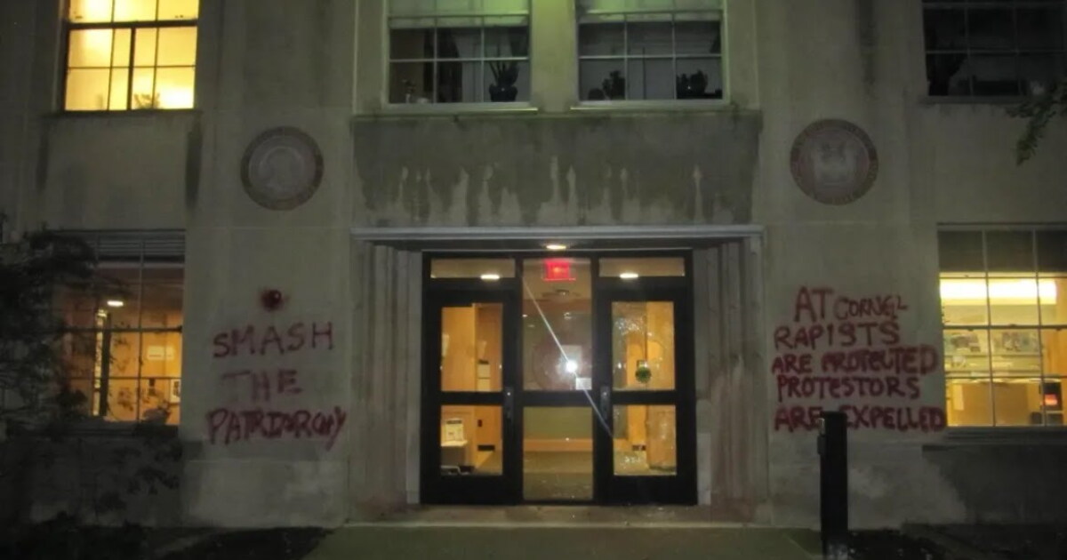 Activists Smash Day Hall Door, Spray-Paint Messages Over Cornell Gang Rape Allegations