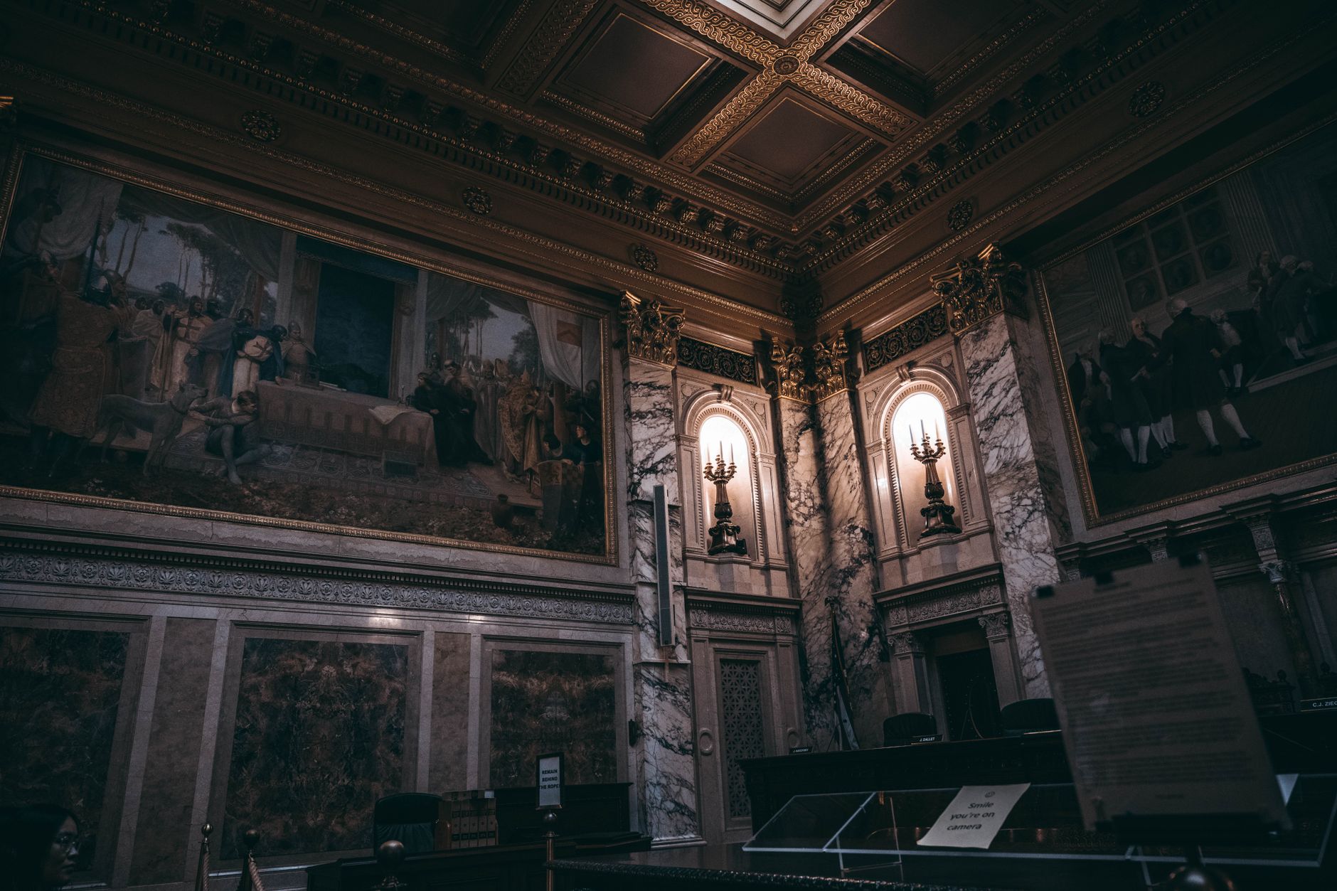 Captivating view of the Wisconsin State Capitol's ornate interior in Madison, WI.