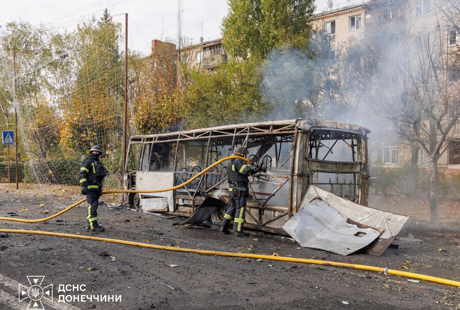 Russian attack on buses in Ukraine’s Kramatorsk kills at least 30 people