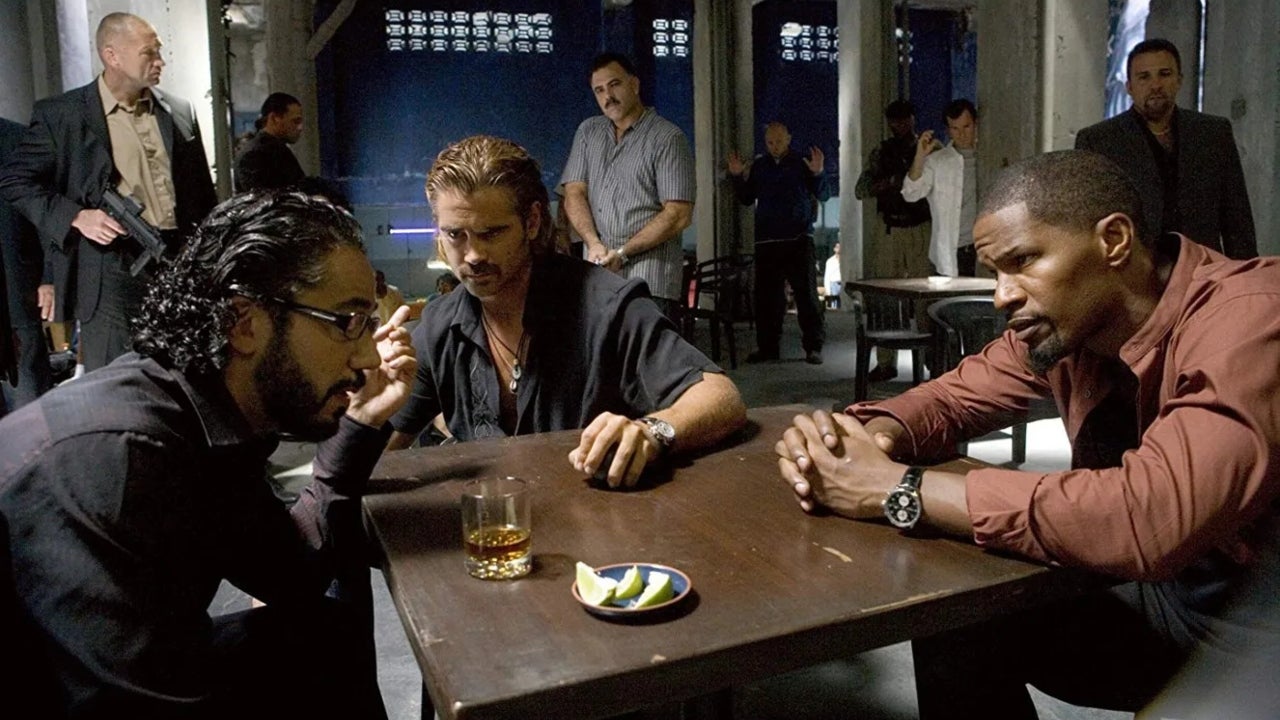 Colin Farrell and Jamie Foxx in the 2006 Miami Vice film, shown for franchise context, not the new Miami Vice ’85 production