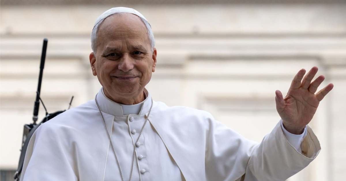 Pope Leo XIV greets the faithful during a general audience. | Credit: Daniel Ibáñez/EWTN News